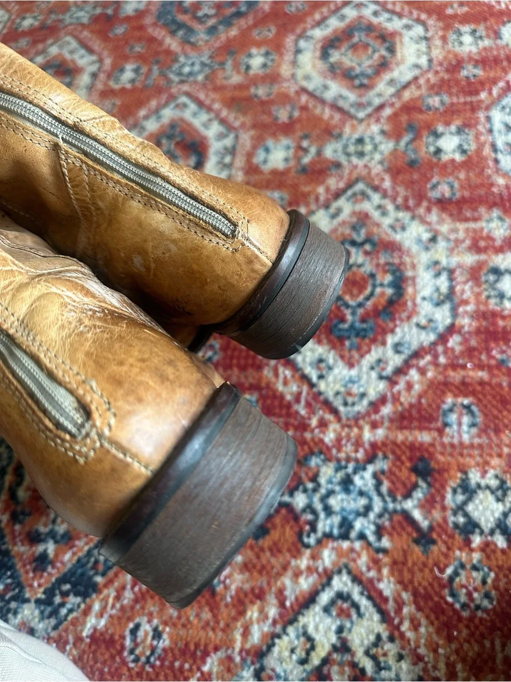 Miss Albright leather boots with ruffles